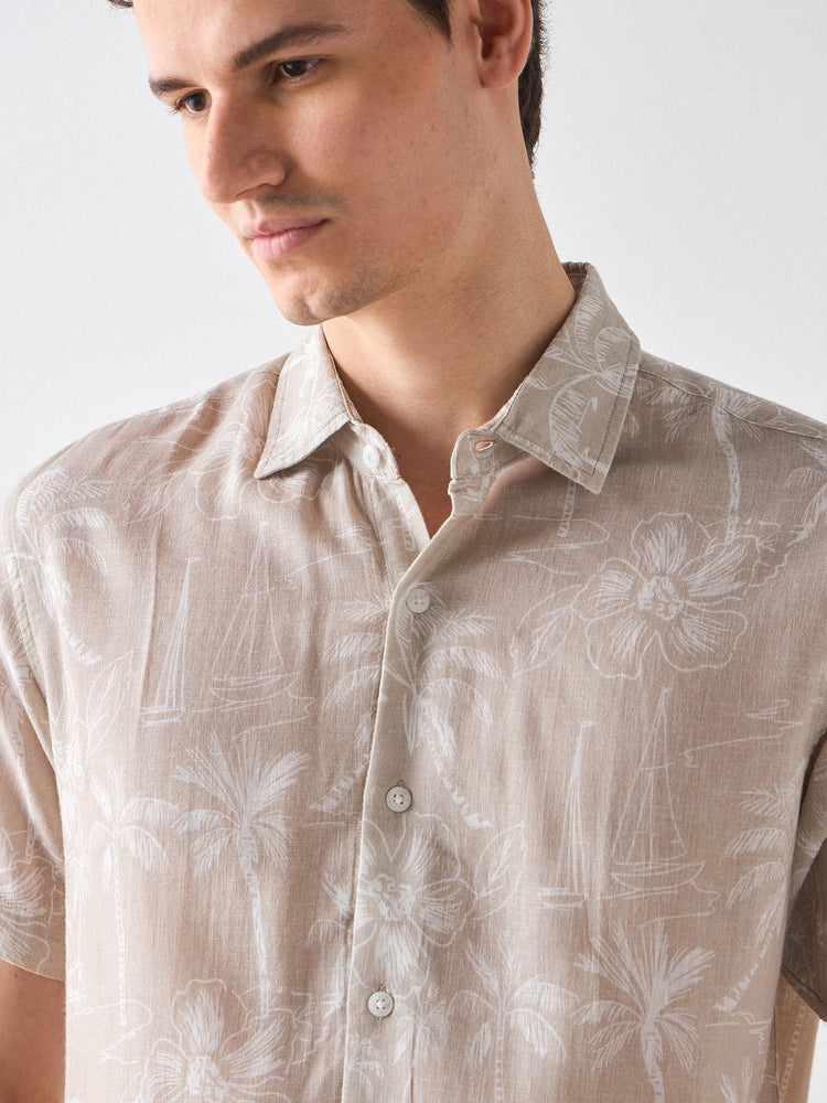 Floral Print Linen Shirt