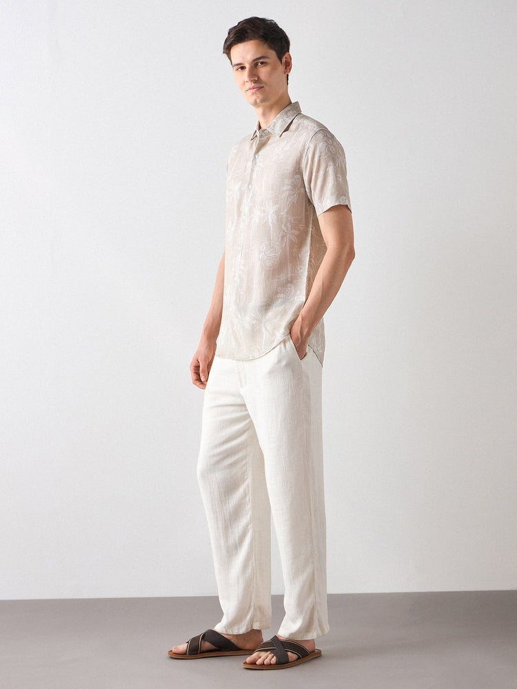 Floral Print Linen Shirt