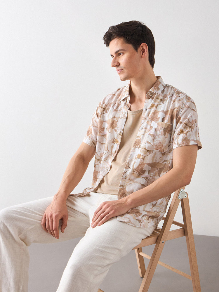 Floral Print Linen Shirt