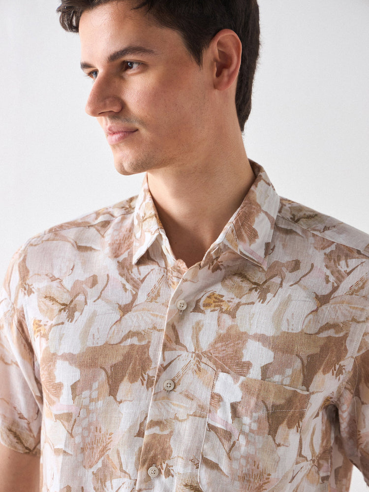 Floral Print Linen Shirt