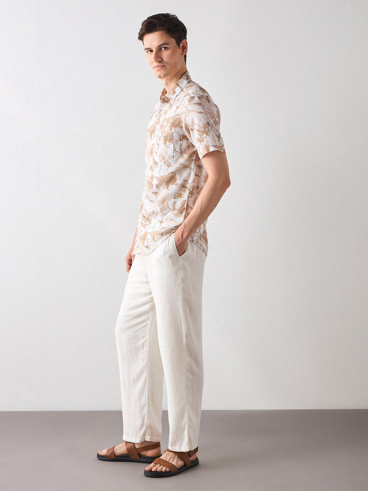 Floral Print Linen Shirt