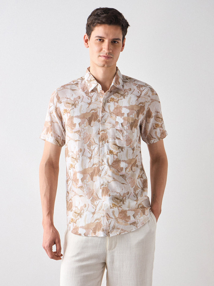 Floral Print Linen Shirt
