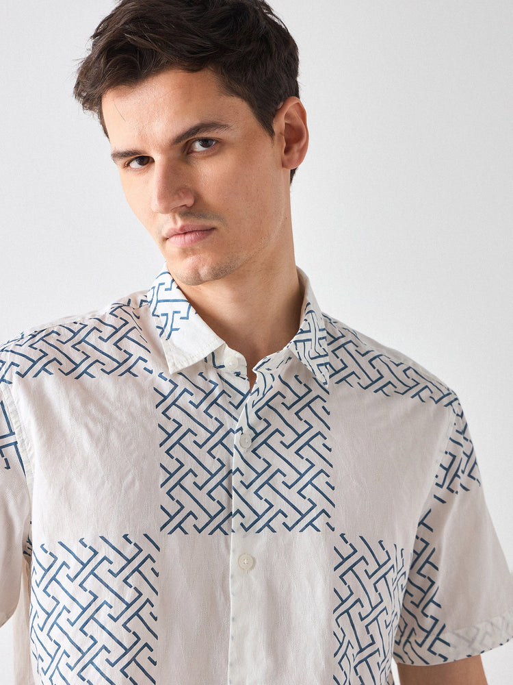 Relaxed Fit Geometric Print Shirt