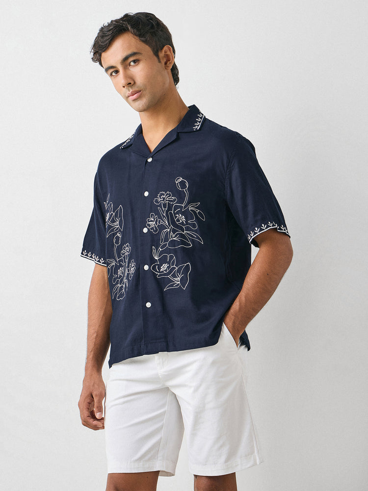 Boxy Fit Embroidery Shirt
