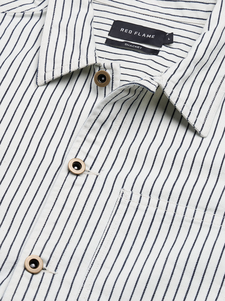 Striped Denim Chore Jacket