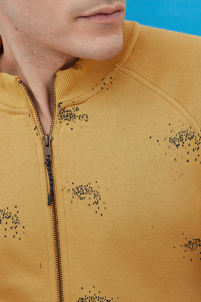 Yellow Plain Casual Sweatshirt