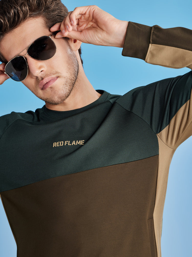 Green Colorblocked 4-Way Stretch Sweatshirt