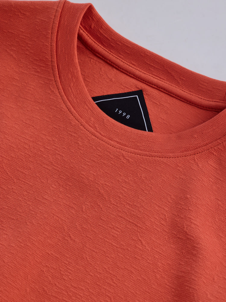 Orange Textured Sweatshirt