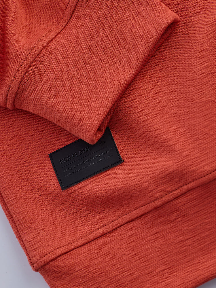 Orange Textured Sweatshirt