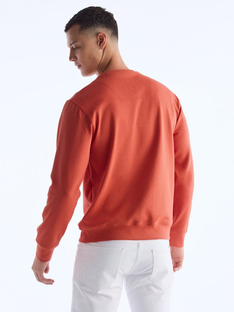Orange Textured Sweatshirt