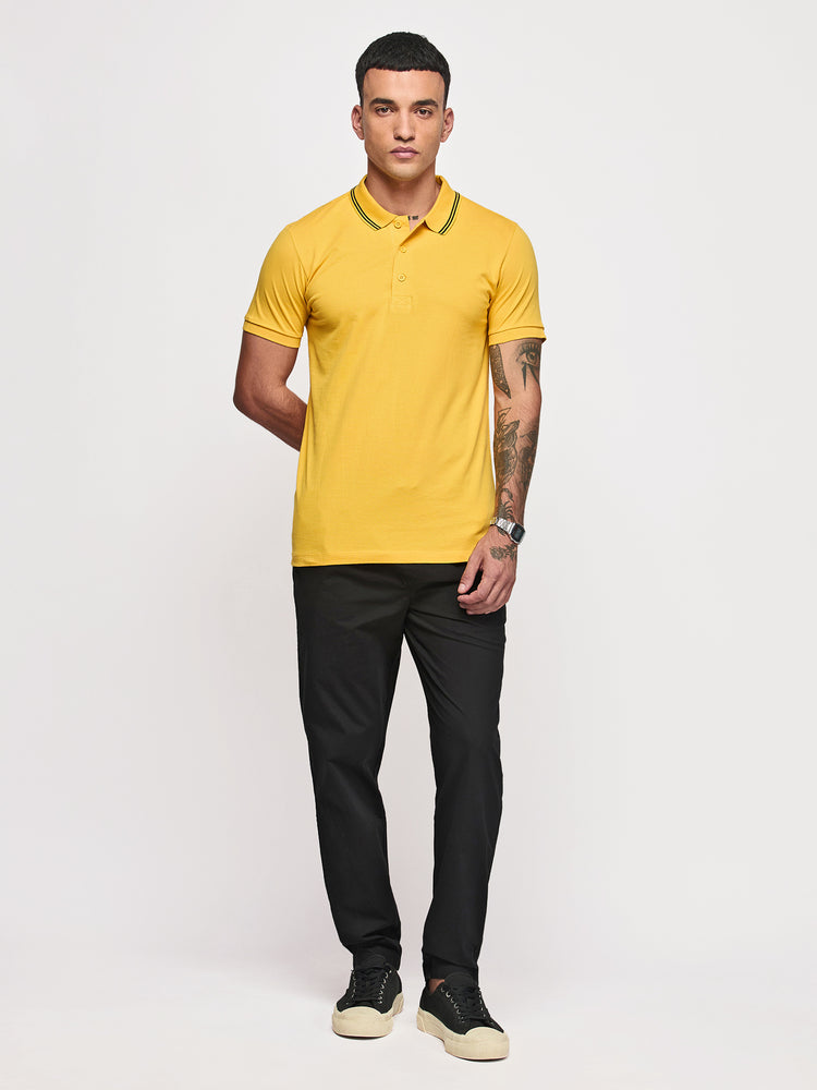 Yellow Cotton Polo T-Shirts