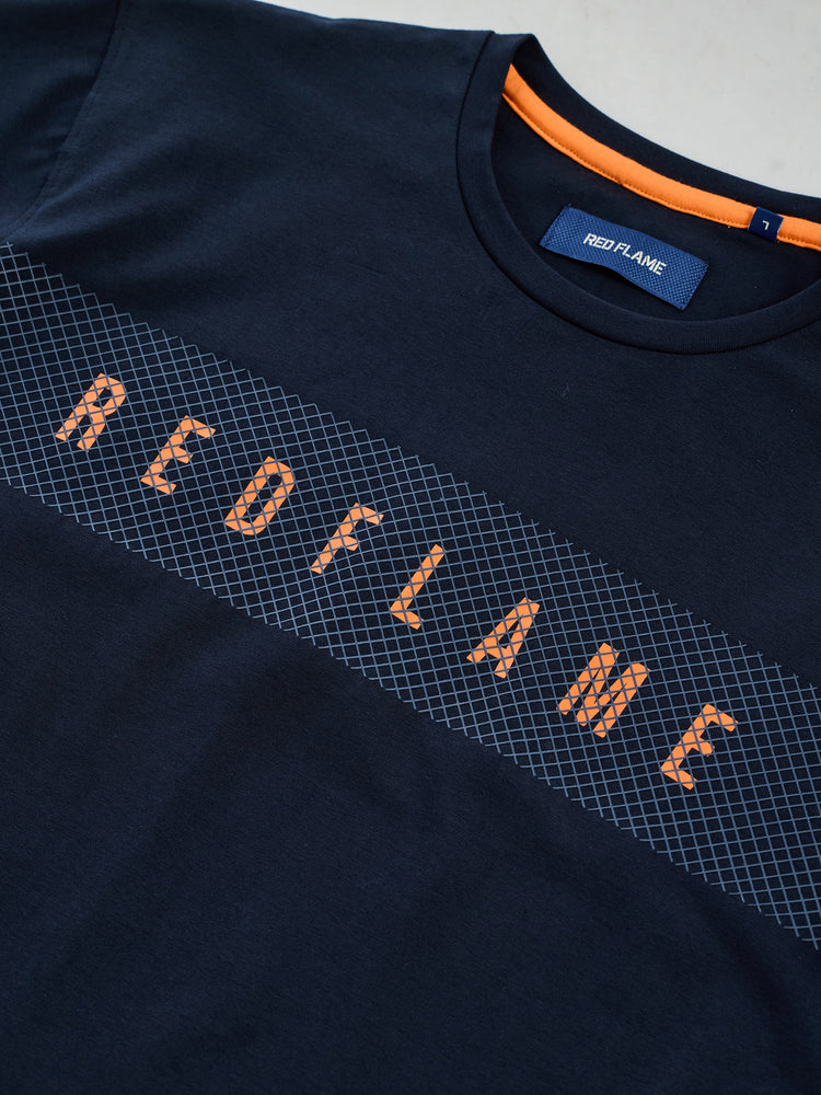Navy Knits Printed Stretch T-Shirt