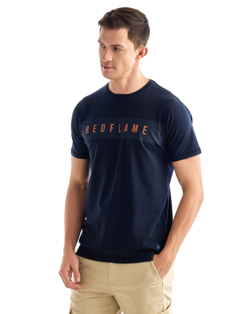 Navy Knits Printed Stretch T-Shirt