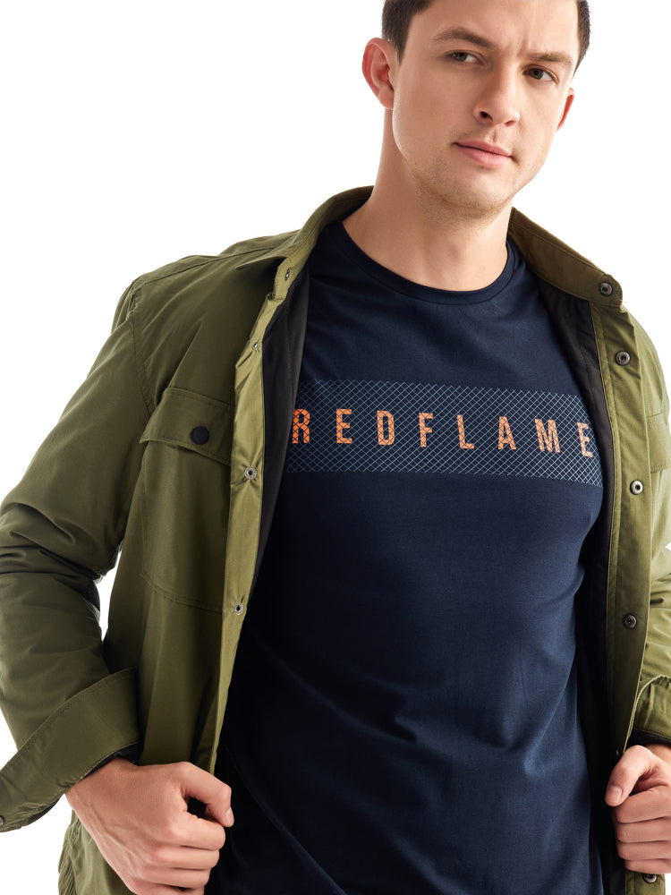 Navy Knits Printed Stretch T-Shirt