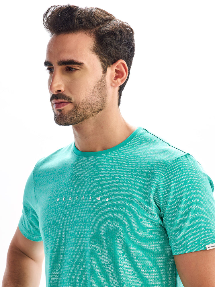 Green Knits Printed Stretch T-Shirt
