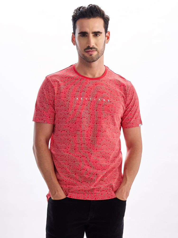 Red Knits Printed Stretch T-Shirt