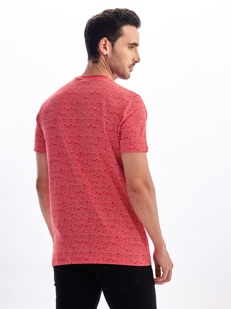 Red Knits Printed Stretch T-Shirt