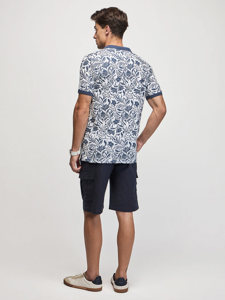 Floral Print Polo