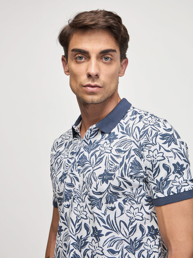 Floral Print Polo