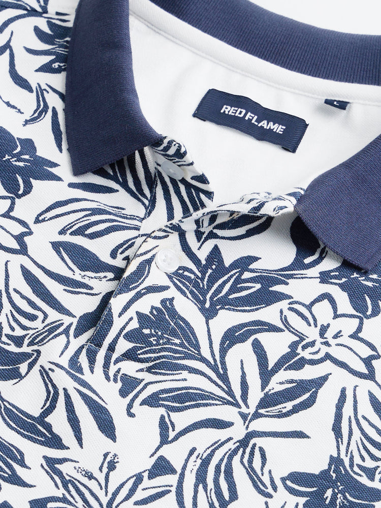 Floral Print Polo
