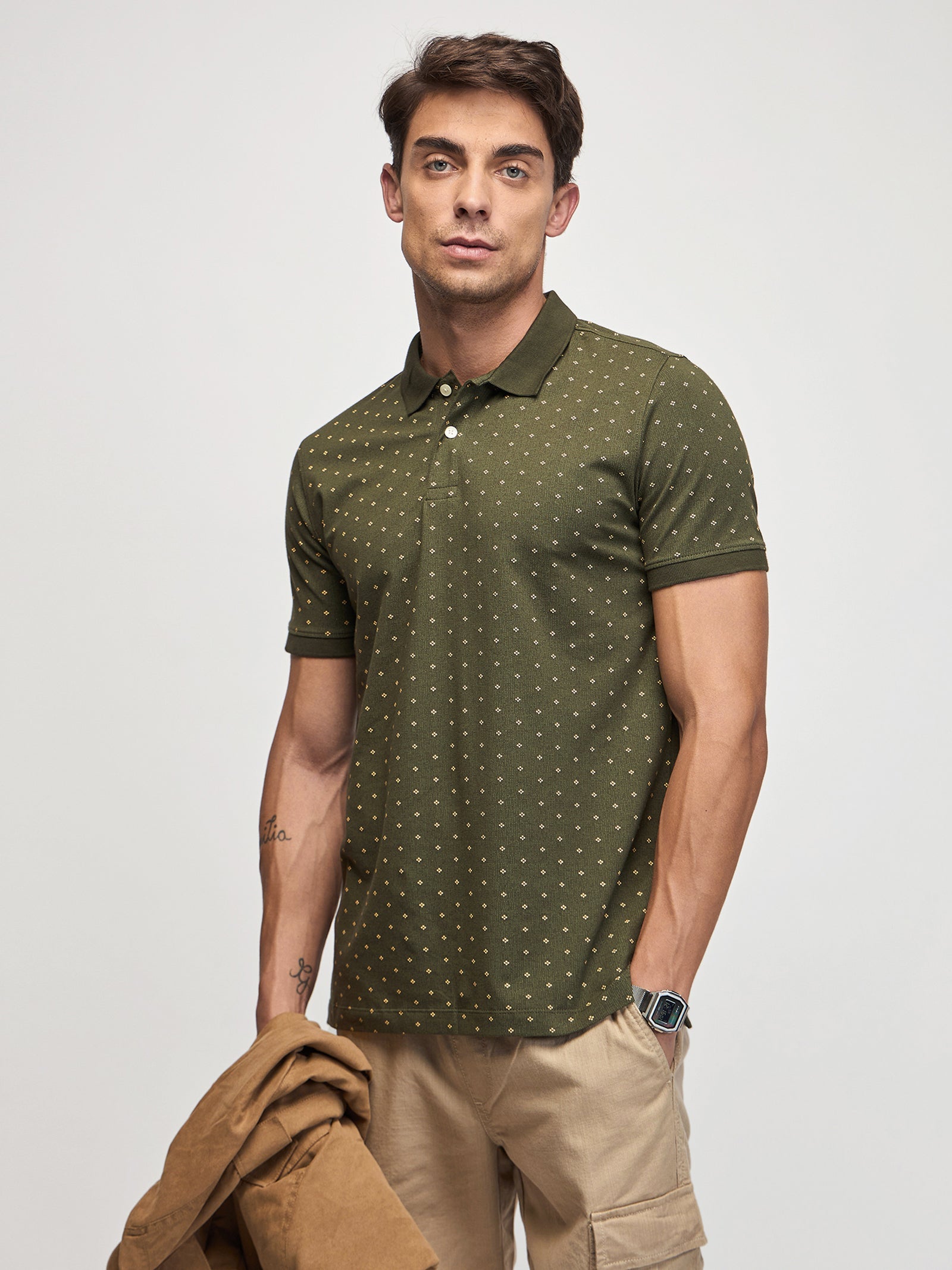 Micro Print Polo