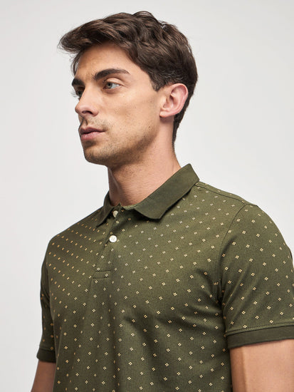 Micro Print Polo