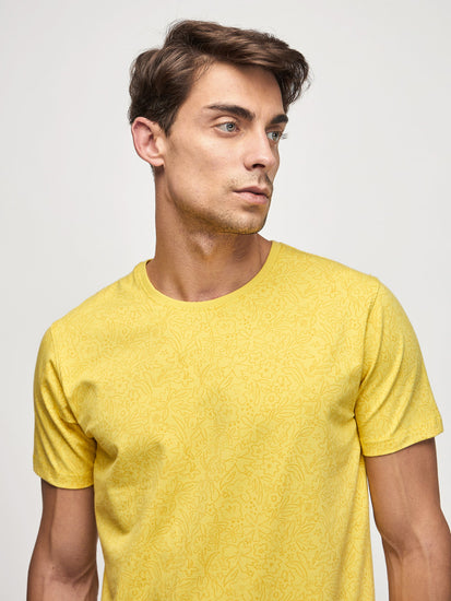 Tonal Print Stretch T-Shirt