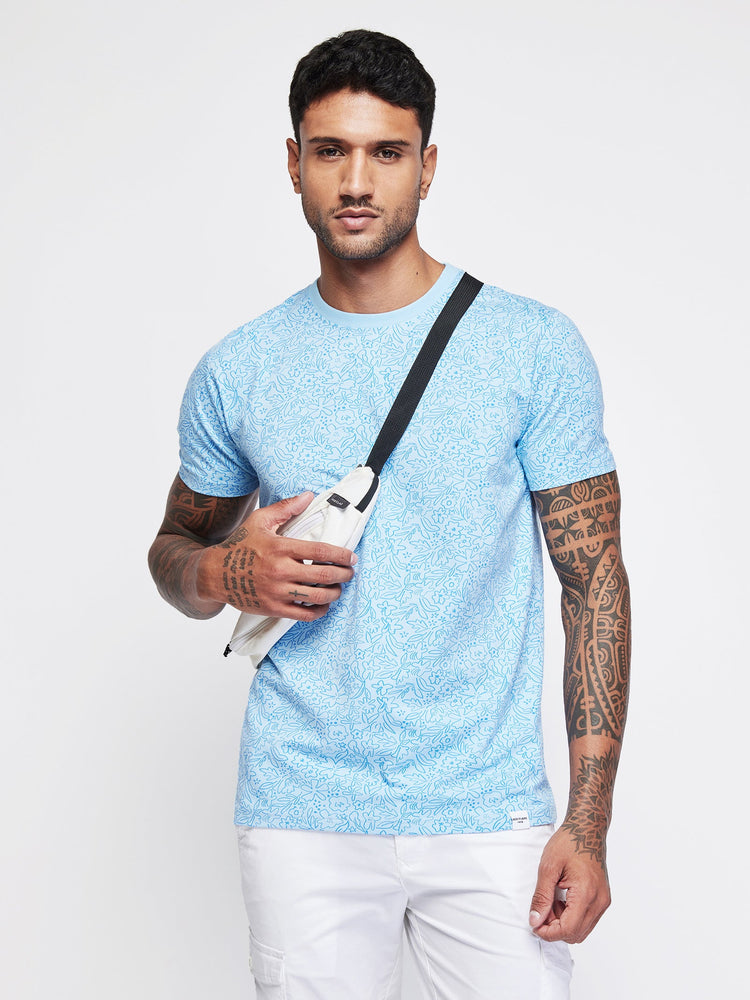 Tonal Print Stretch T-Shirt