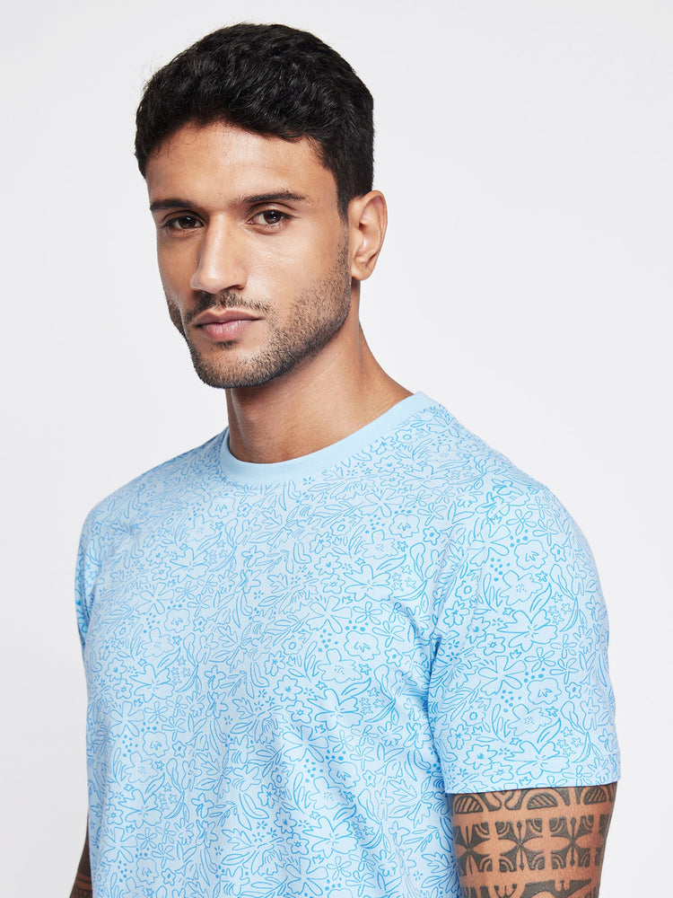 Tonal Print Stretch T-Shirt