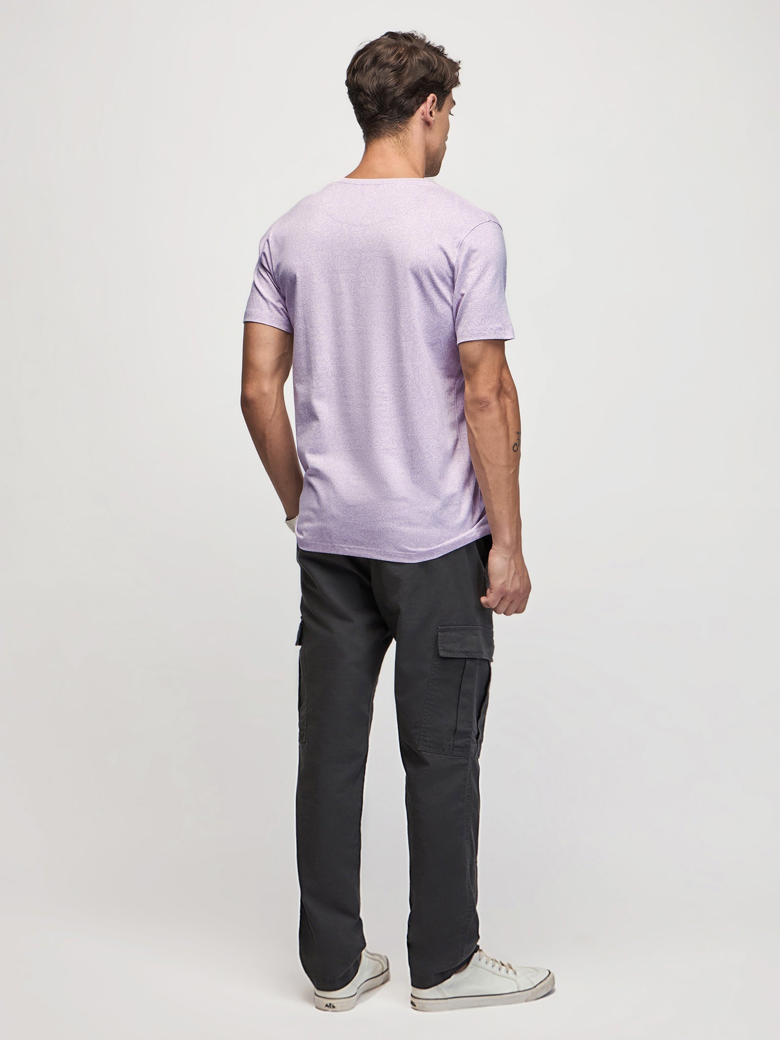 Tonal Print Stretch T-Shirt