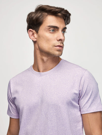 Tonal Print Stretch T-Shirt