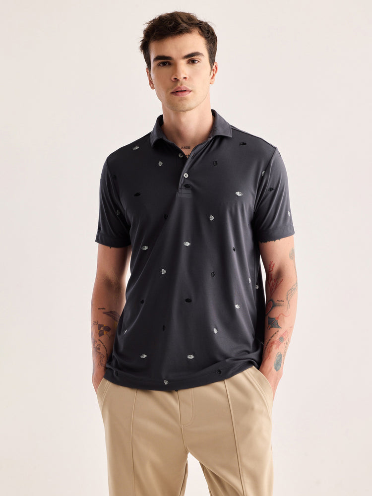 Grey Embroidery T-Shirt