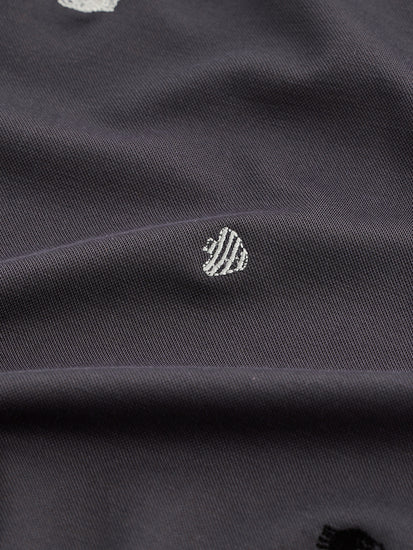 Grey Embroidery T-Shirt