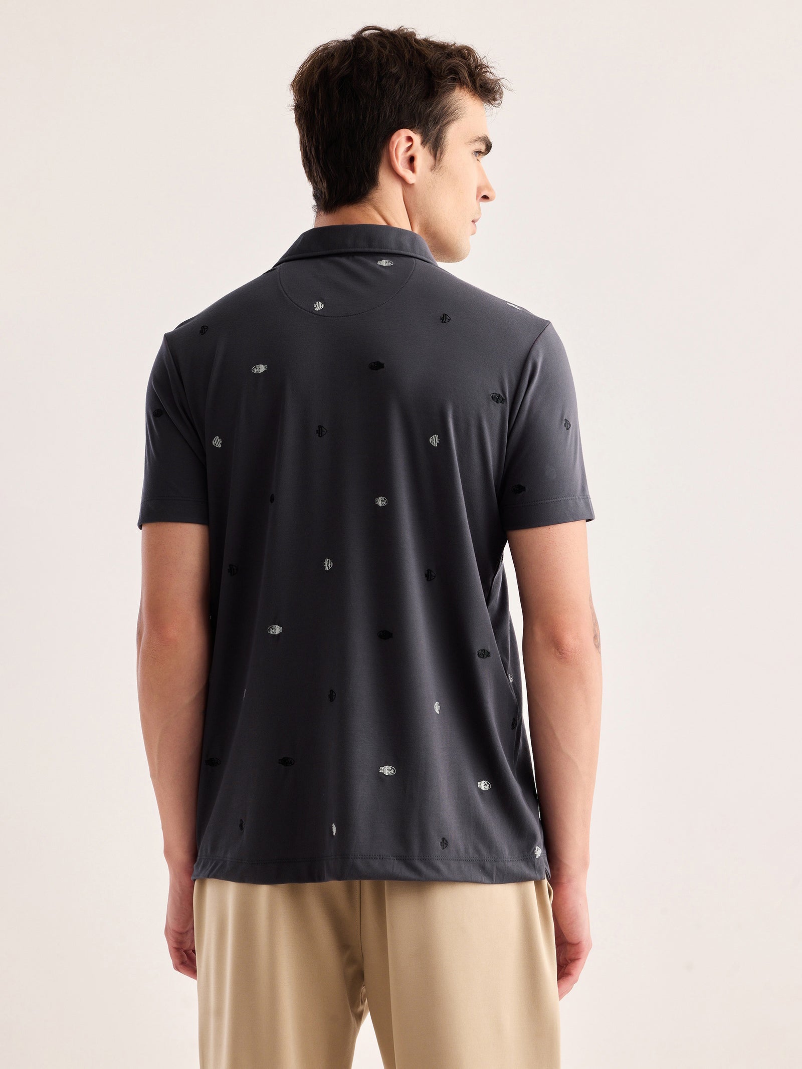 Grey Embroidery T-Shirt