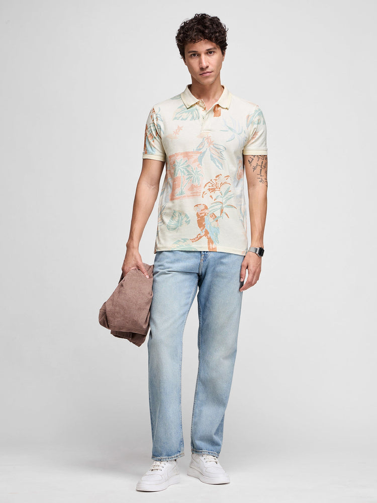 Floral Print Polo