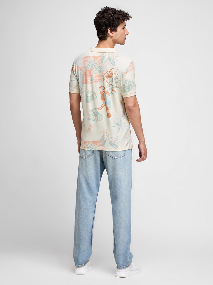 Floral Print Polo
