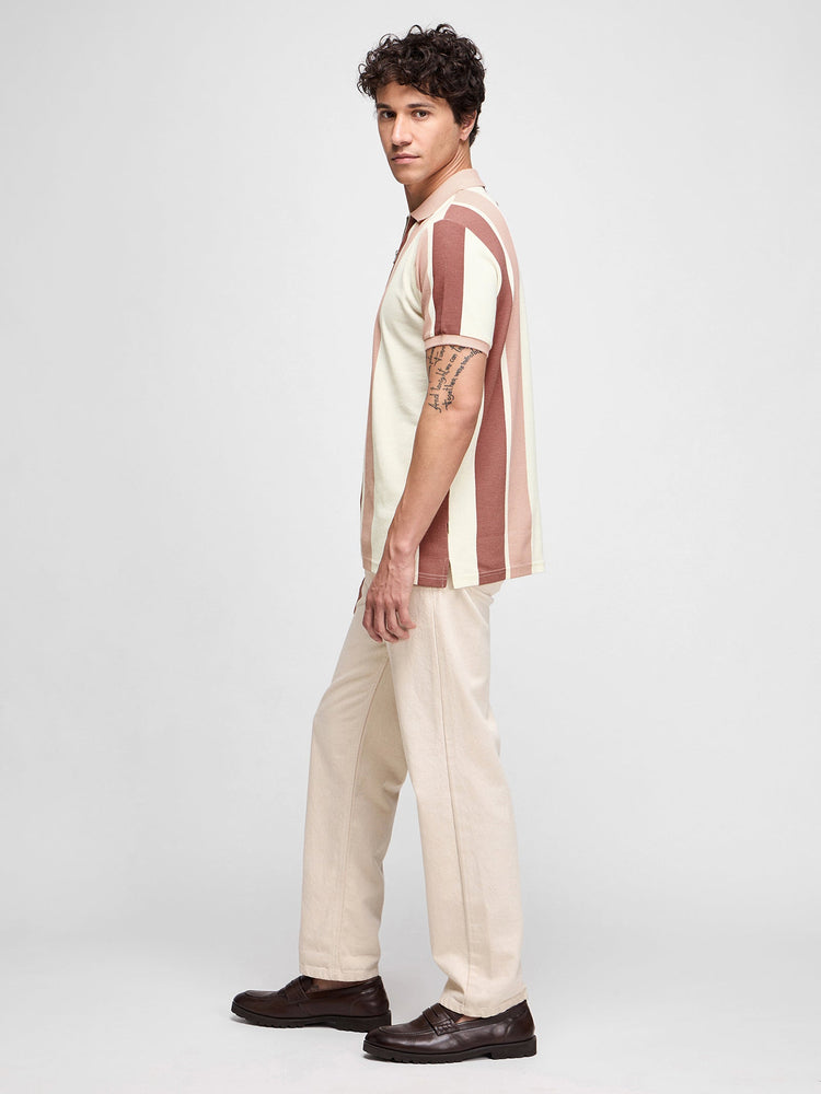 Striped Zip Polo