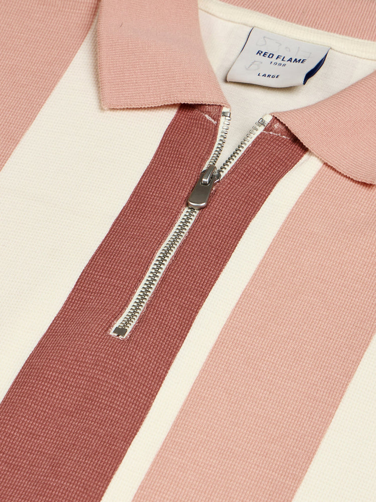 Striped Zip Polo