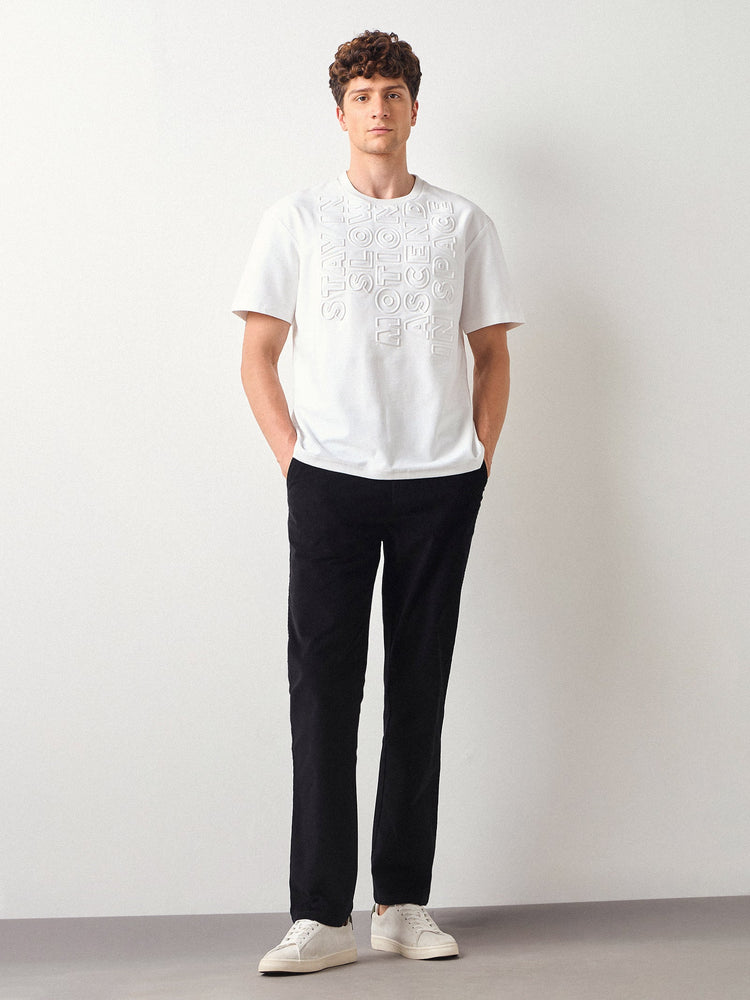 Relaxed Fit Chest Emboss T-Shirt