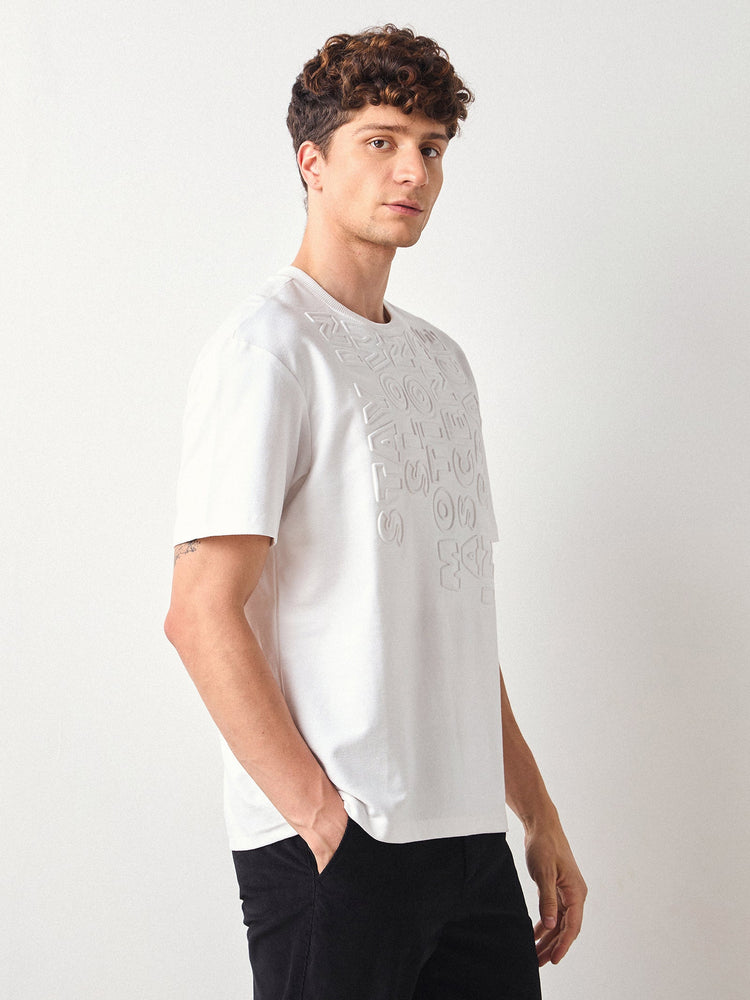 Relaxed Fit Chest Emboss T-Shirt