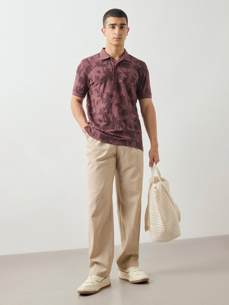 Floral Print Polo