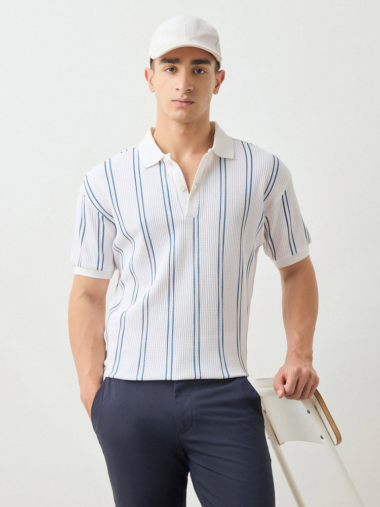 Relaxed Fit Waffle Polo