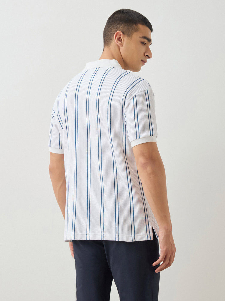 Relaxed Fit Waffle Polo