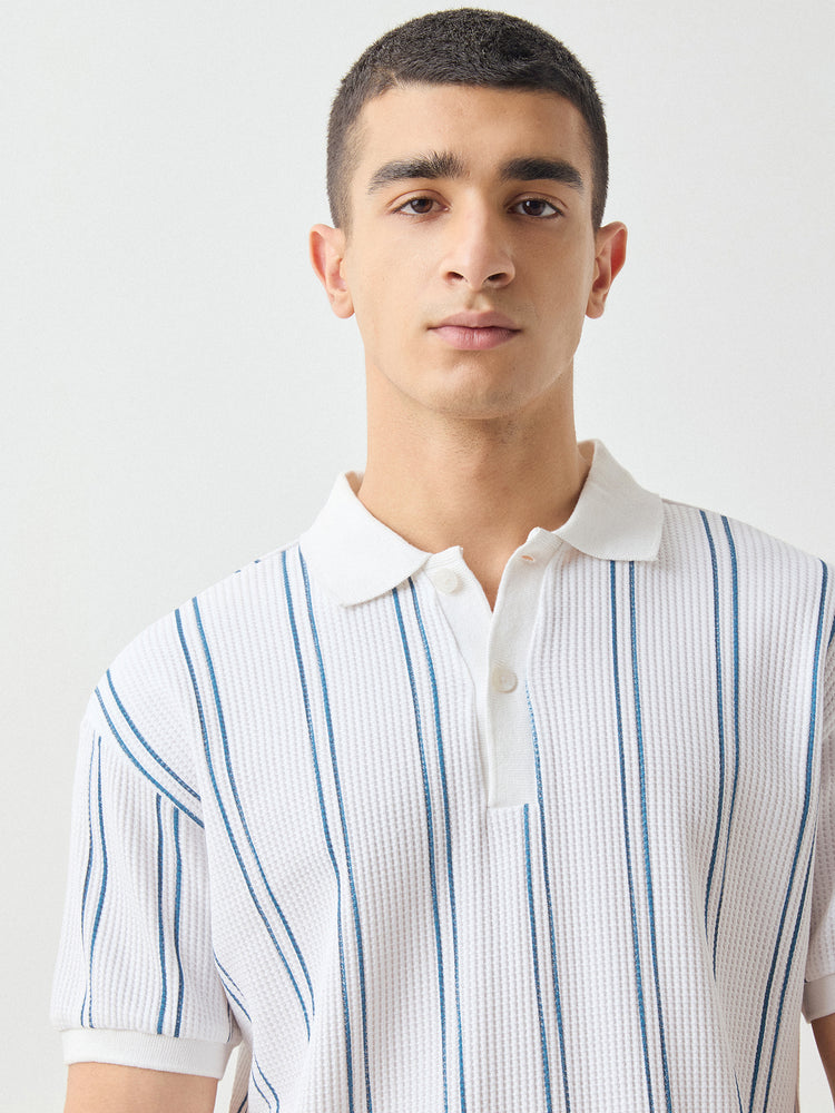 Relaxed Fit Waffle Polo