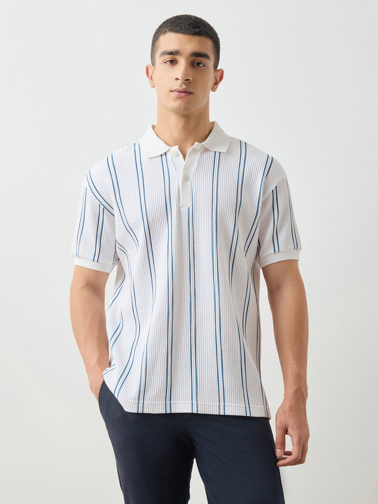 Relaxed Fit Waffle Polo