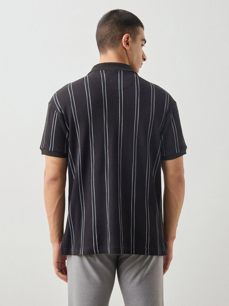 Relaxed Fit Waffle Polo