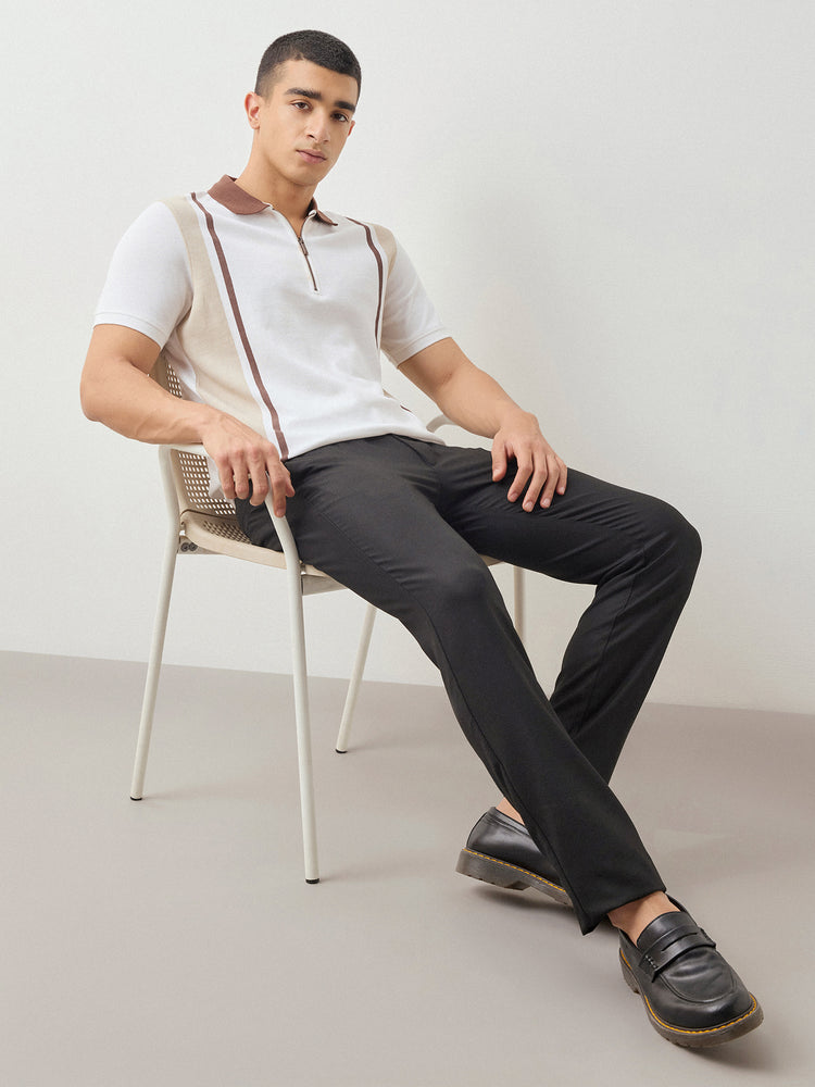 Relaxed Fit Zip Polo