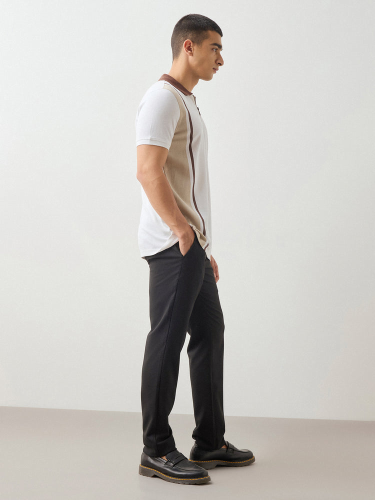 Relaxed Fit Zip Polo