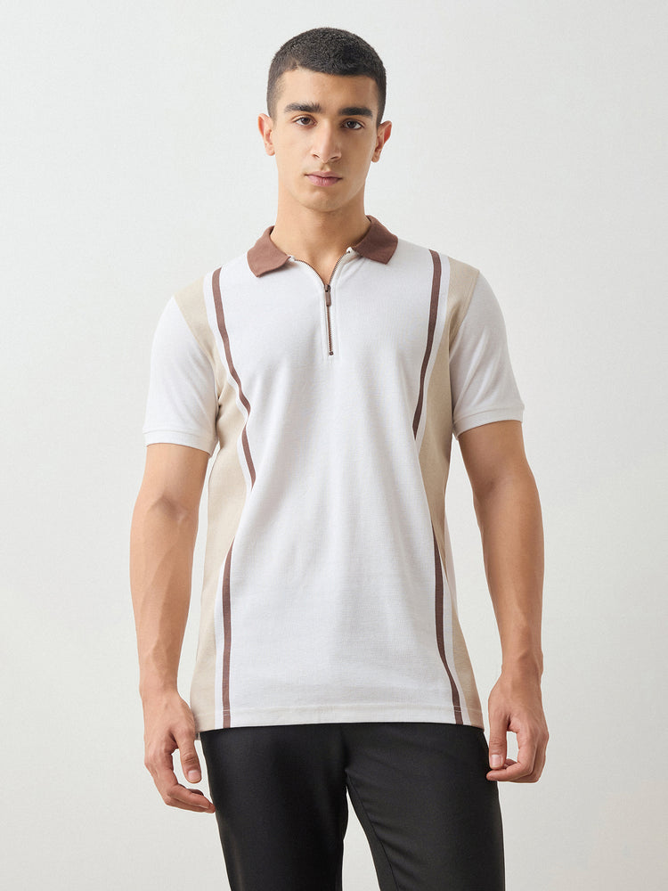 Relaxed Fit Zip Polo