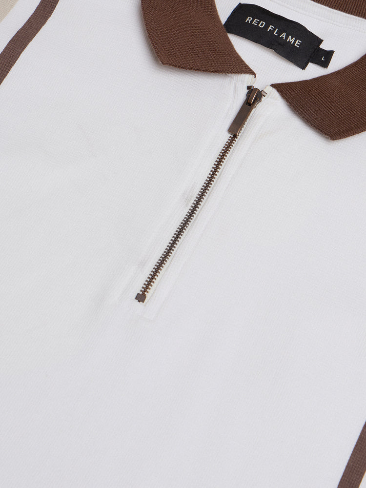 Relaxed Fit Zip Polo